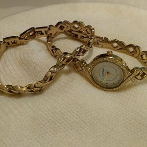 Watch and bracelet set...gold